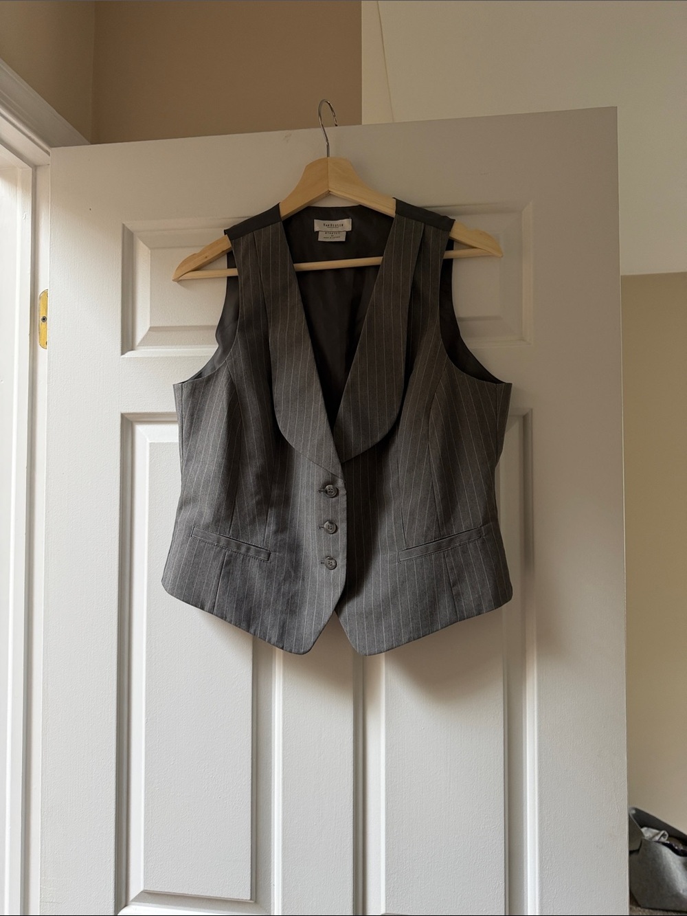 Van Heusen Gray Pinstripe Women's Vest